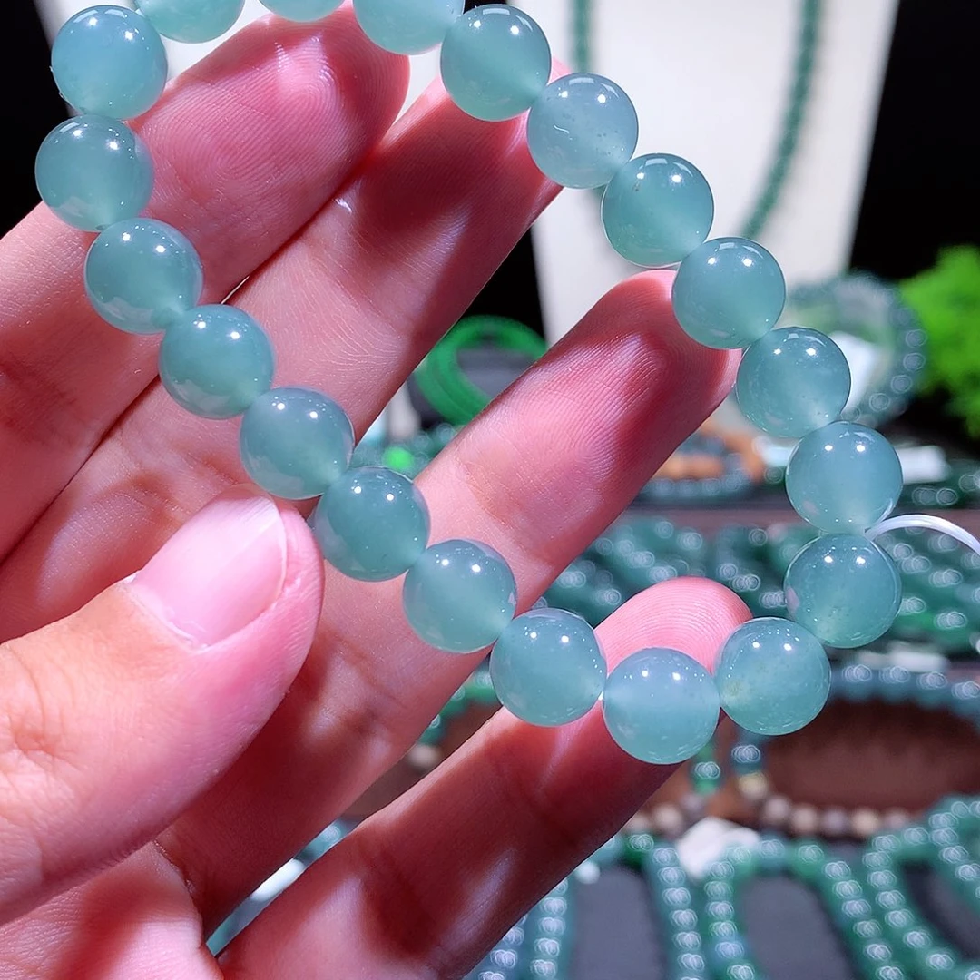 翡翠未镶嵌手链天然a货翡翠手串9.8