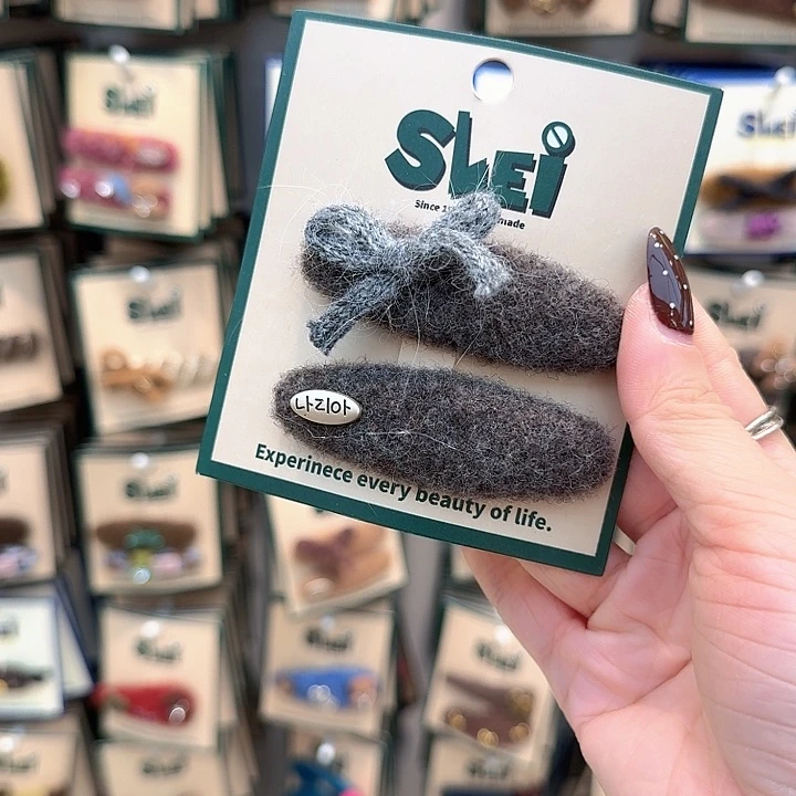 灰色椭圆蝴蝶结掰掰夹24