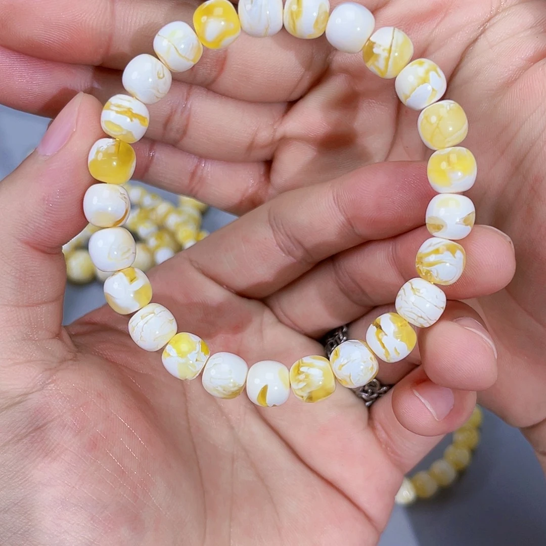 蜡***新琥珀未镶嵌手链尘系列黑金