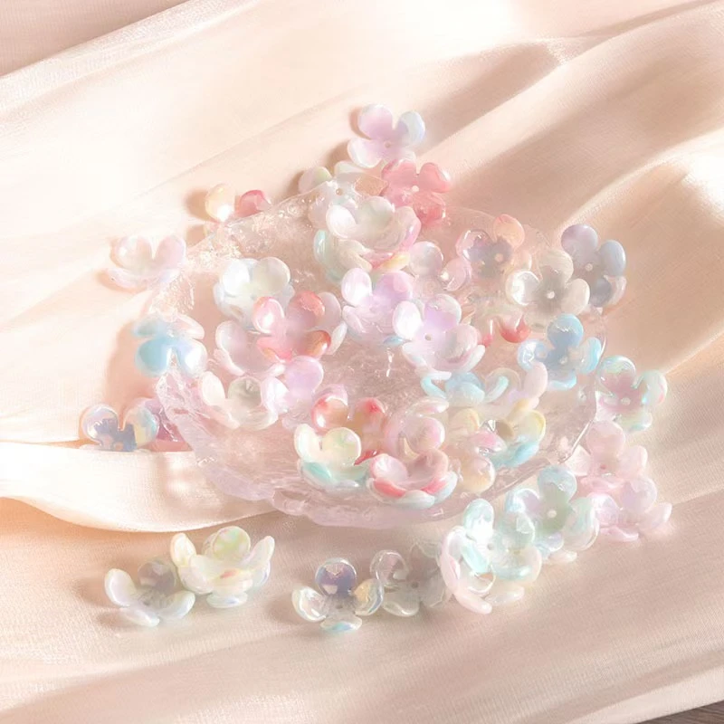 《燕子家》马贝渐变四叶草花瓣diy手工串珠花托配件