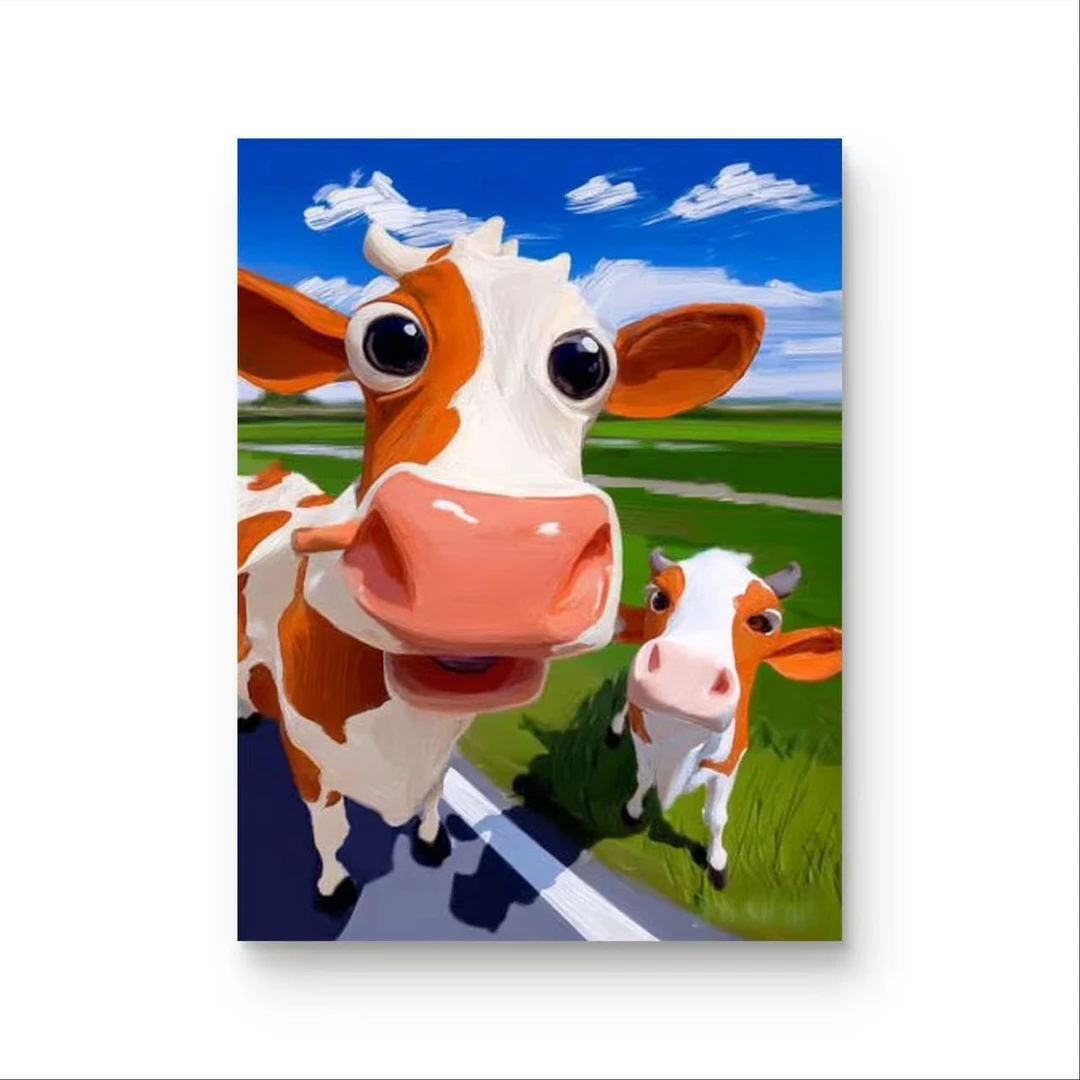 《牧场双萌》原创手绘画/60x80cm/创意系列CY-235