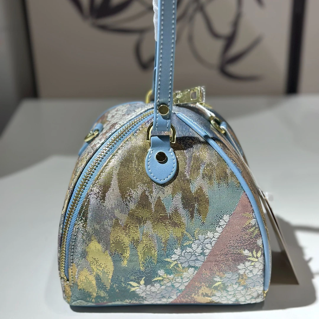 【孤品】非遗唐锦国风包包 蓝色油画风粽子包 手拎斜挎包 百搭小包