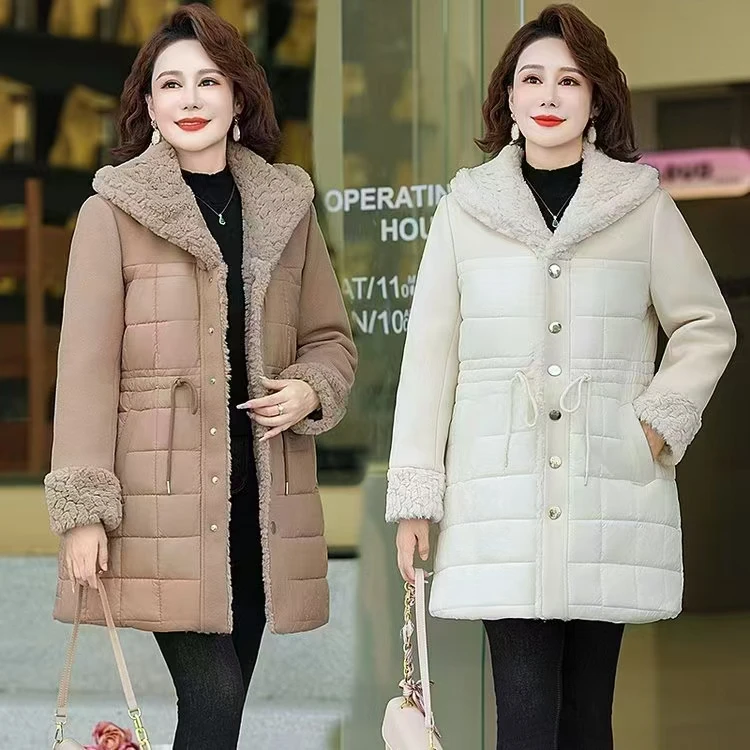 清货冬季新款加绒加厚可外穿居家服时尚减龄百搭三层加厚保暖棉袄