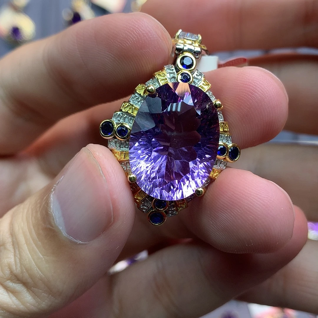 吊坠(不含链)水晶银S925镀金镶嵌锦鲤款