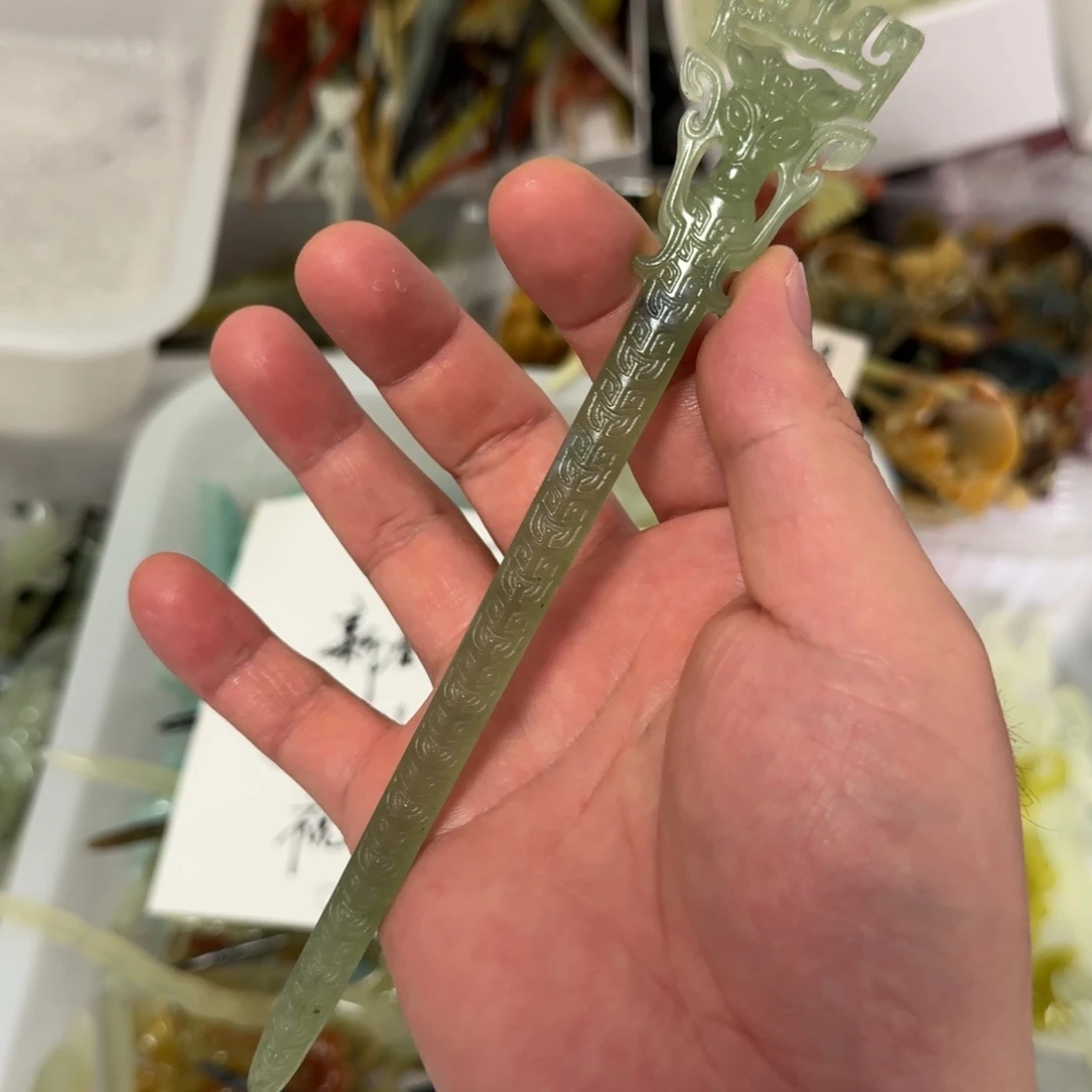 岫玉发簪未镶嵌明君玉簪贼拉好看