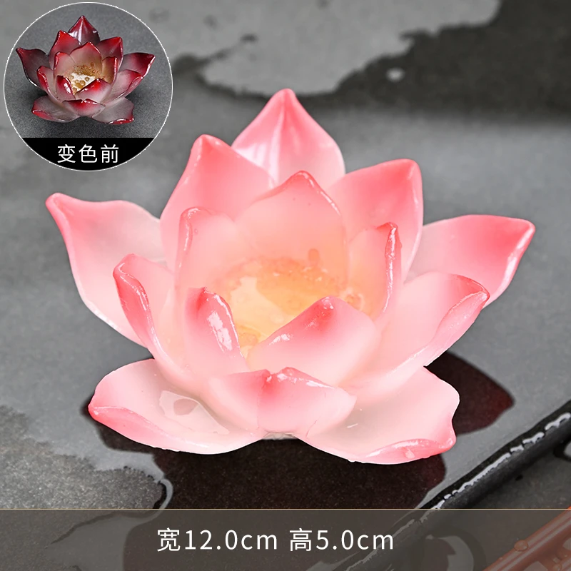 创意变色花朵水果金龙戏珠茶宠精品摆件可养家居茶桌茶盘装饰摆件