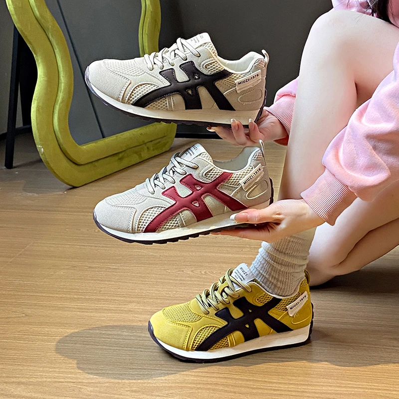 女鞋网面单鞋2025年新款时尚百搭软底秋季防滑情侣学生阿甘鞋子