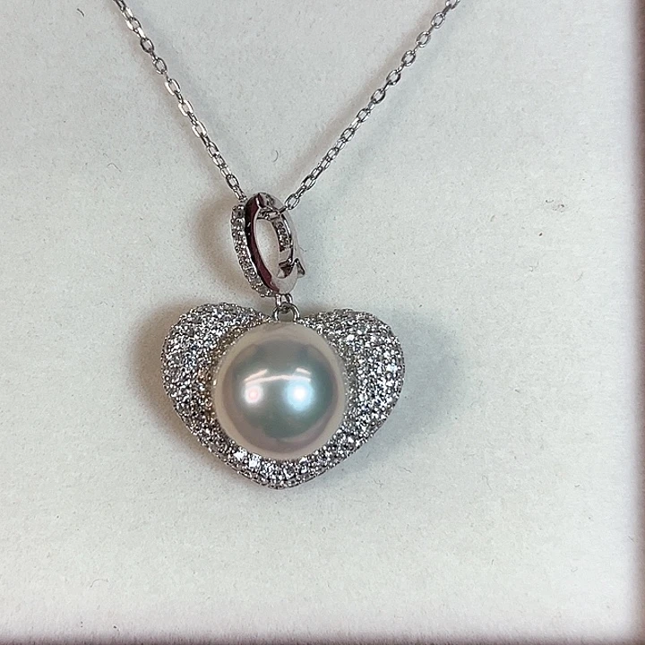 淡水珍珠银S925镶嵌颈饰