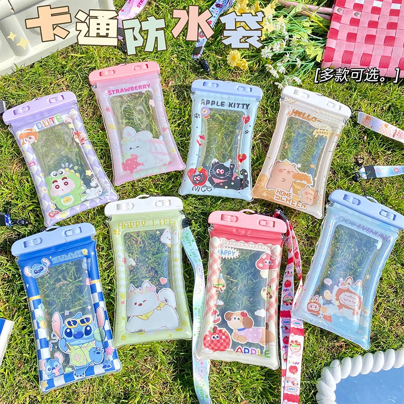 新款夏季气囊手机防水袋透明可触摸屏潜水泼水节卡通防水套保护套