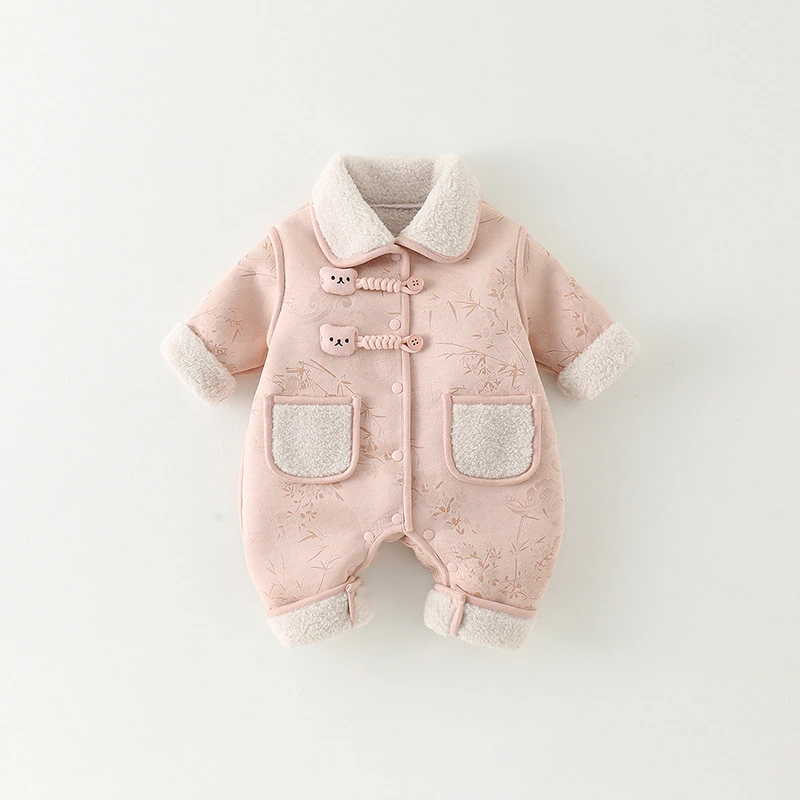 巴拉巴拉男孩女孩新生婴儿衣服冬季加厚连体衣宝宝外穿洋气棉衣冬