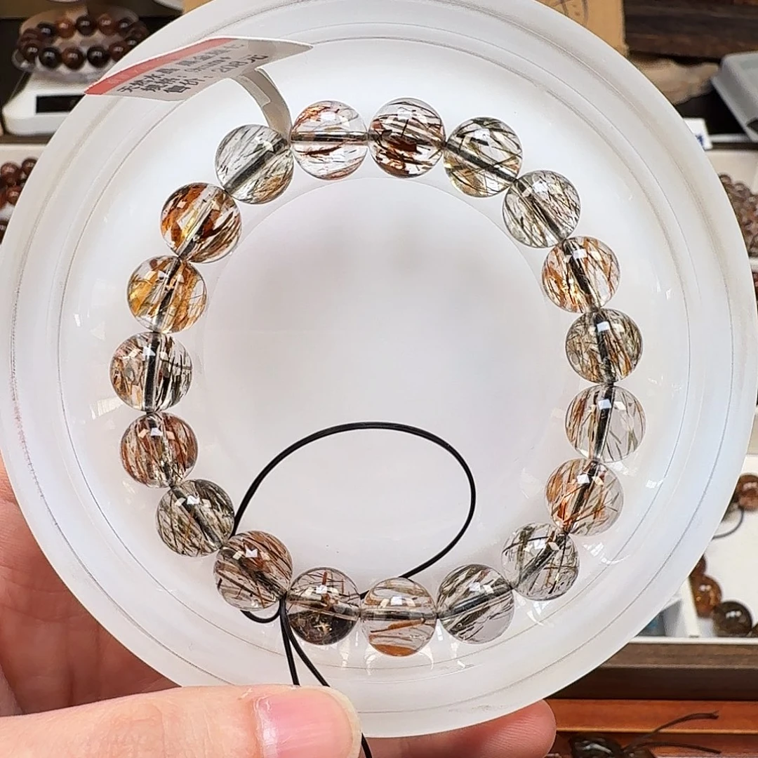 未镶嵌发晶手链天然水晶黑金超七直播间多样性发一