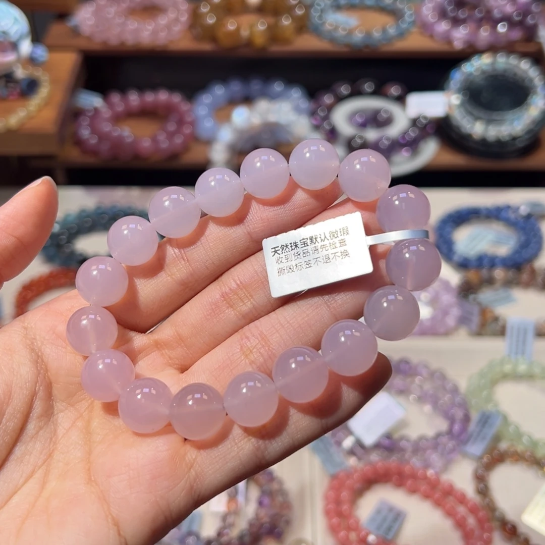 未镶嵌手串水晶12m新品香芋色老矿马粉