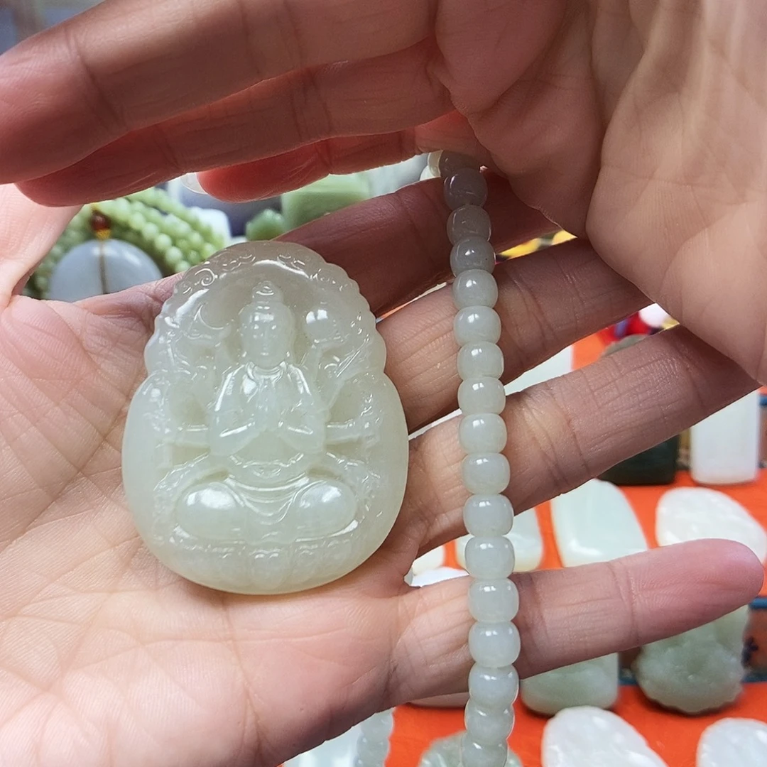 曌***明和田玉未镶嵌颈饰