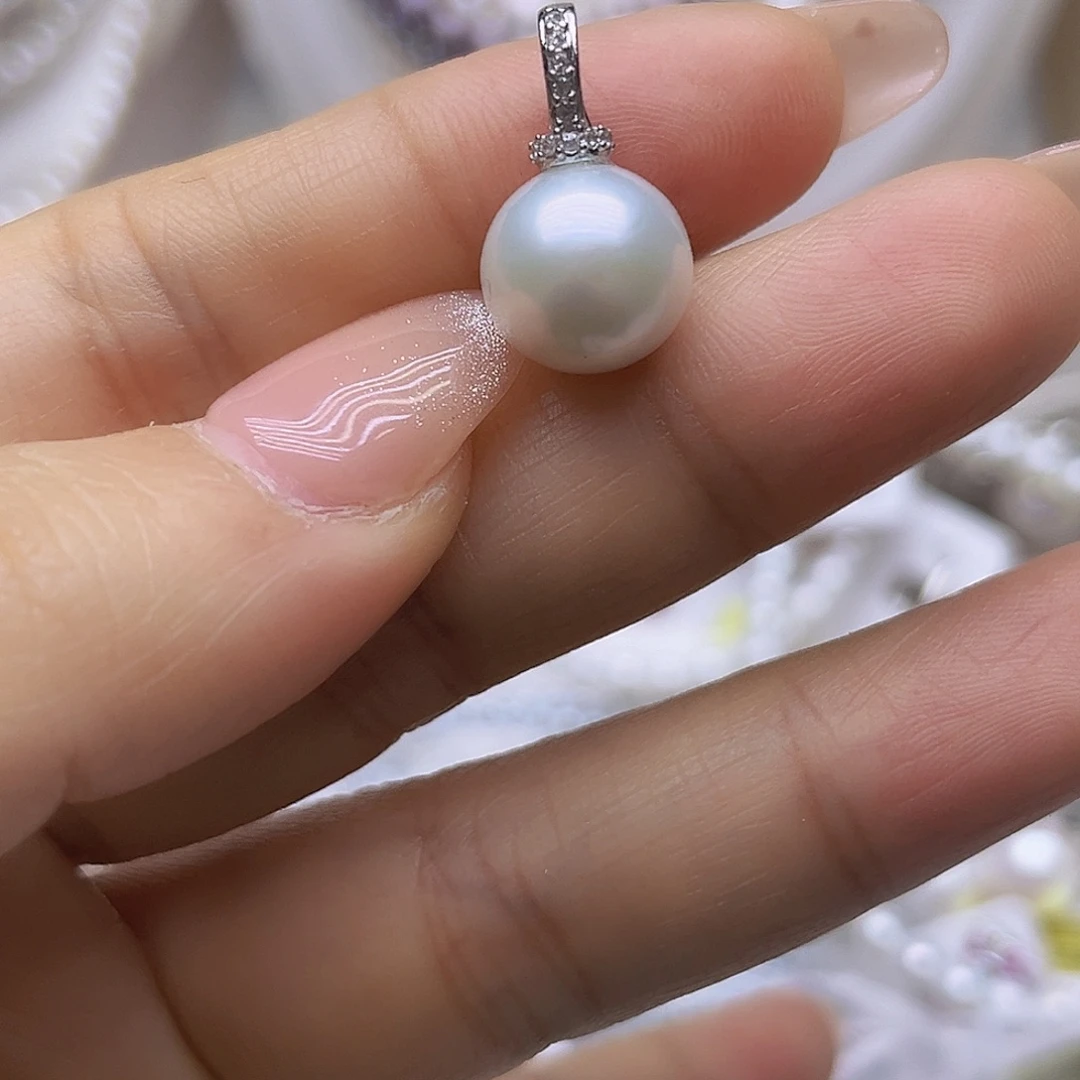 吊坠或者耳钉银S925镶嵌淡水珍珠