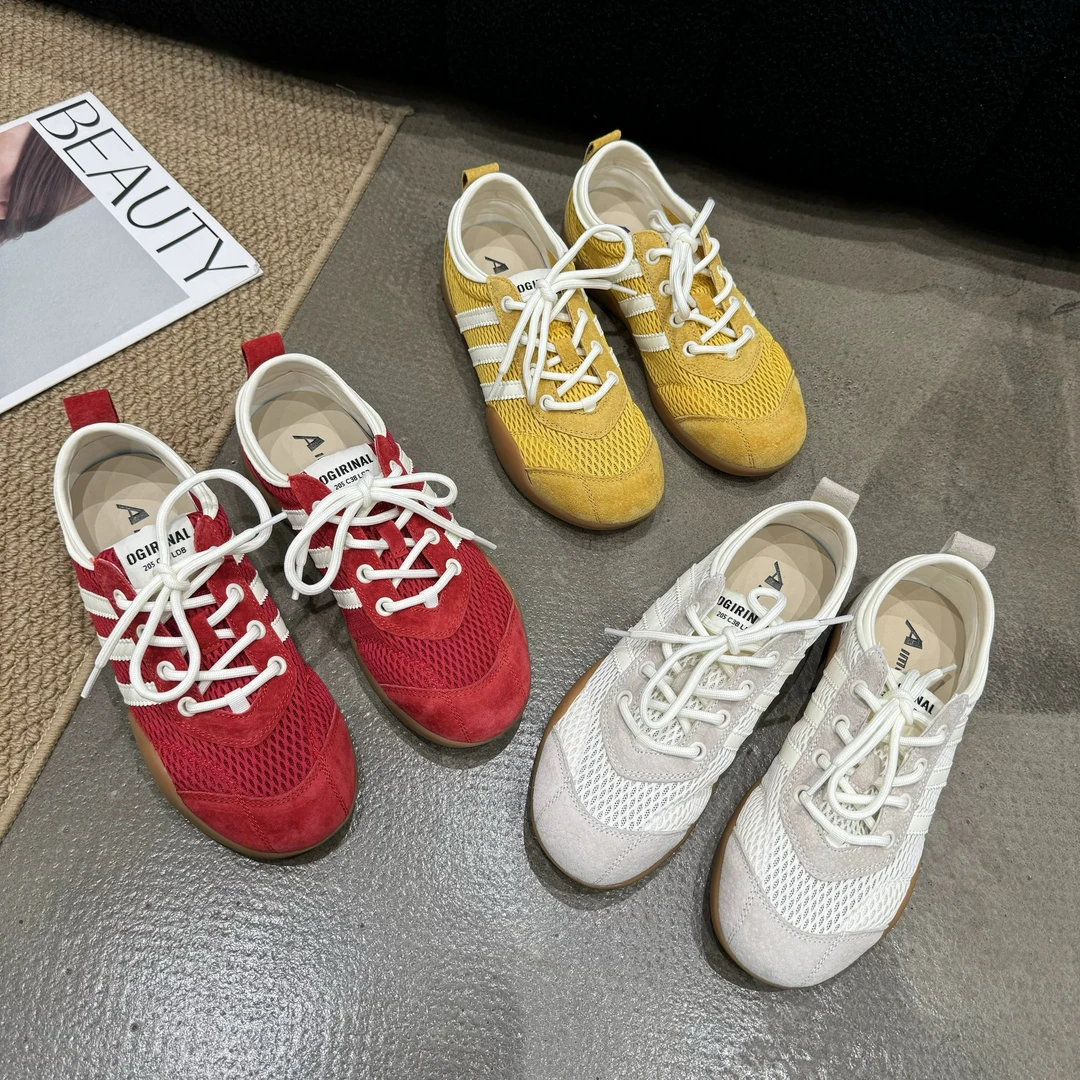 571-352艾模儿夏季新品女真皮拼接网面软底透气舒适减龄休闲鞋潮