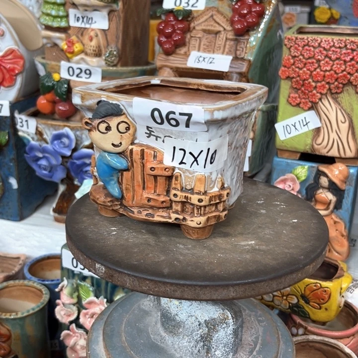 紫砂花盆粗陶材质多肉花盆发货两个