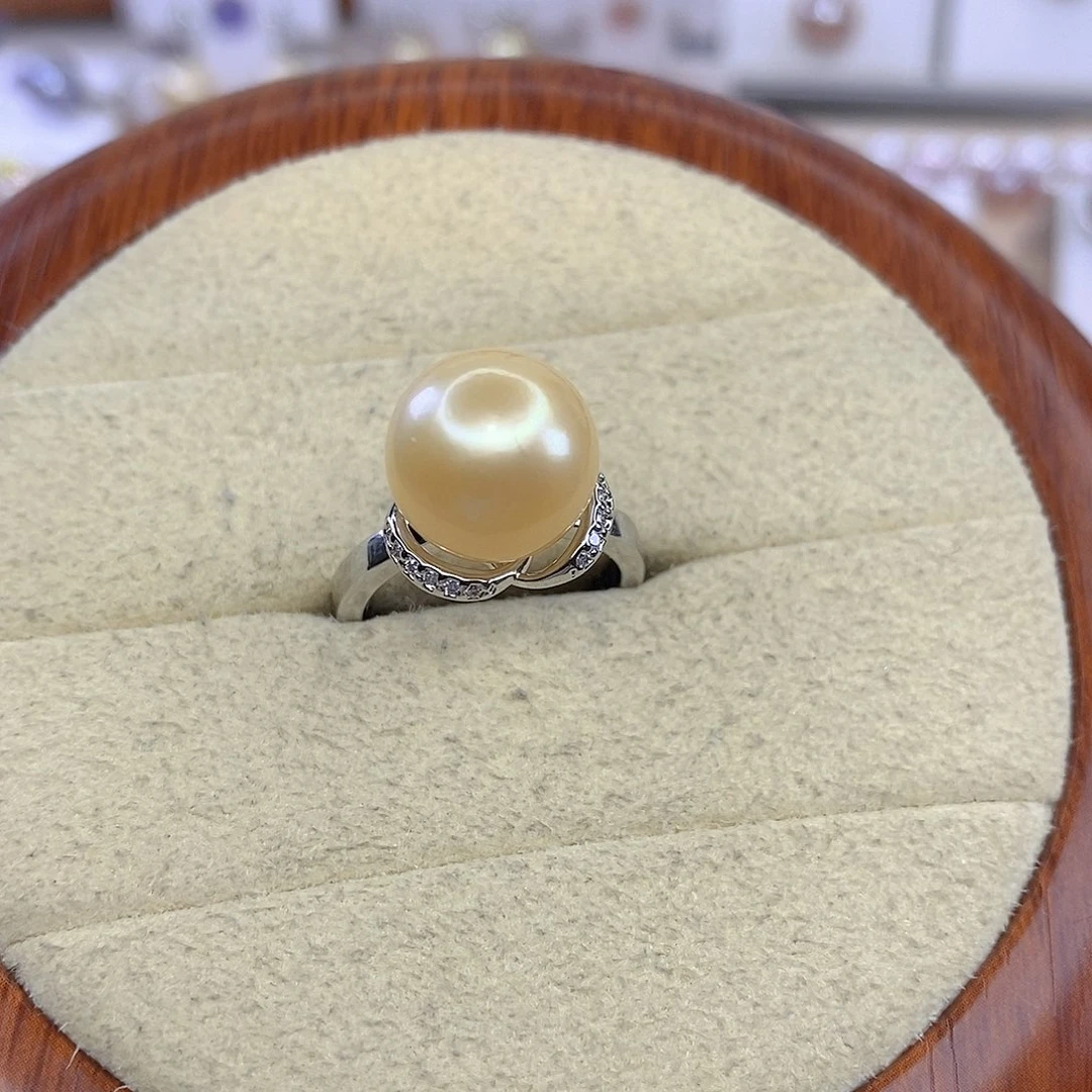 合金戒指淡水珍珠