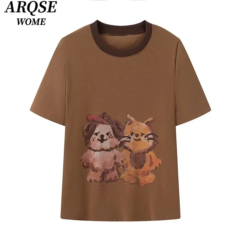 【上衣】【商场同款】2025夏季新品款时尚卡通短袖T恤上衣女6125