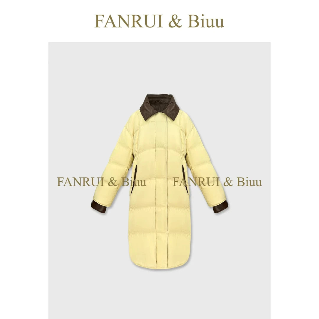 FANRUI/泛芮 「长绒暖驭」加厚保暖白鸭绒设计感长款羽绒服女B18822