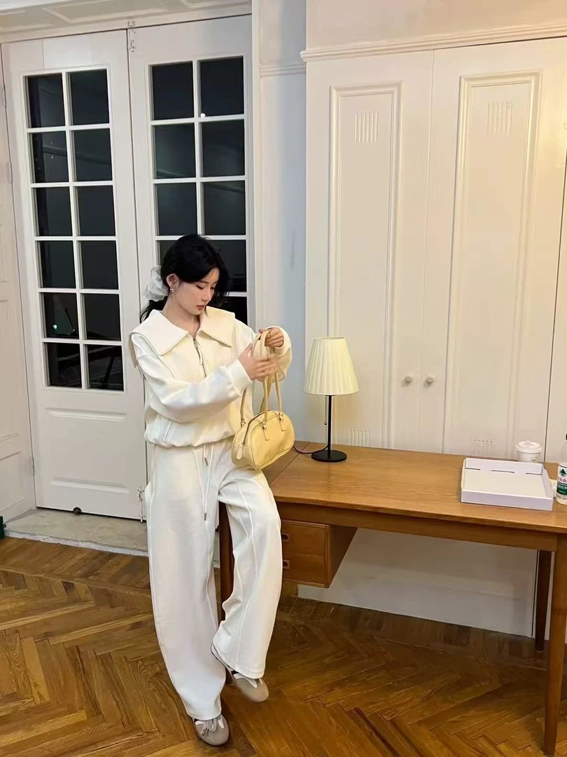 美美服装店25208海军大翻领休闲运动套装