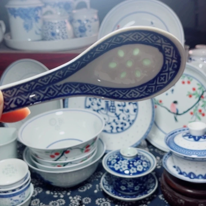 青花玲珑老玲珑小勺子