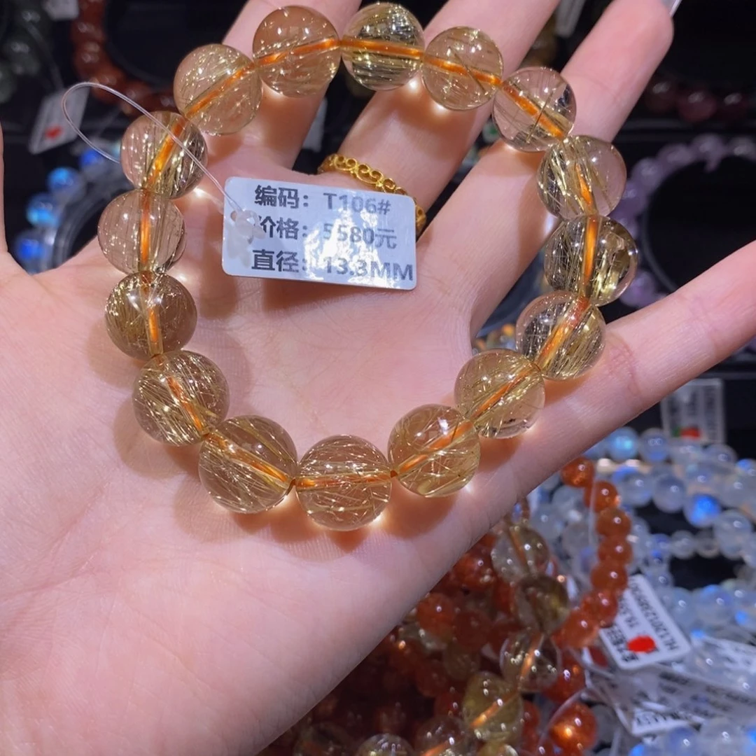 发晶手链未镶嵌T106#13.3mm