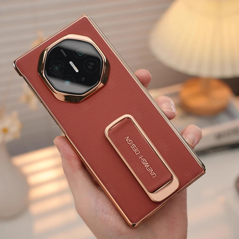 适用华为mateXT非凡大师手机壳新款电镀旋转支架腕带高档商务外壳