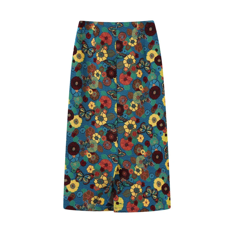 碎花复古时尚休闲印花高腰百搭潮流半身裙女2025年秋季新款高腰裙