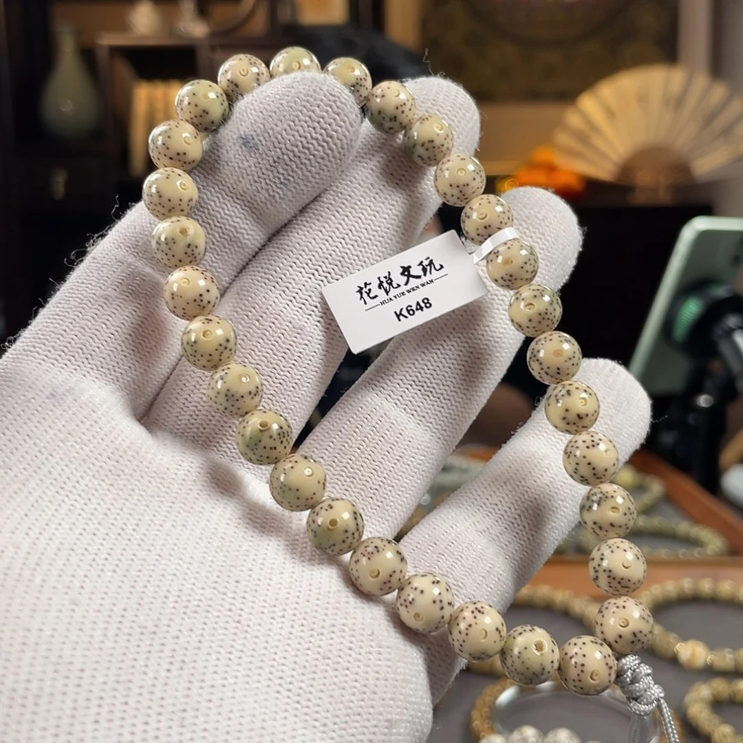 手串星月菩提9mm 石玉料月朗星稀圆珠手持 k648