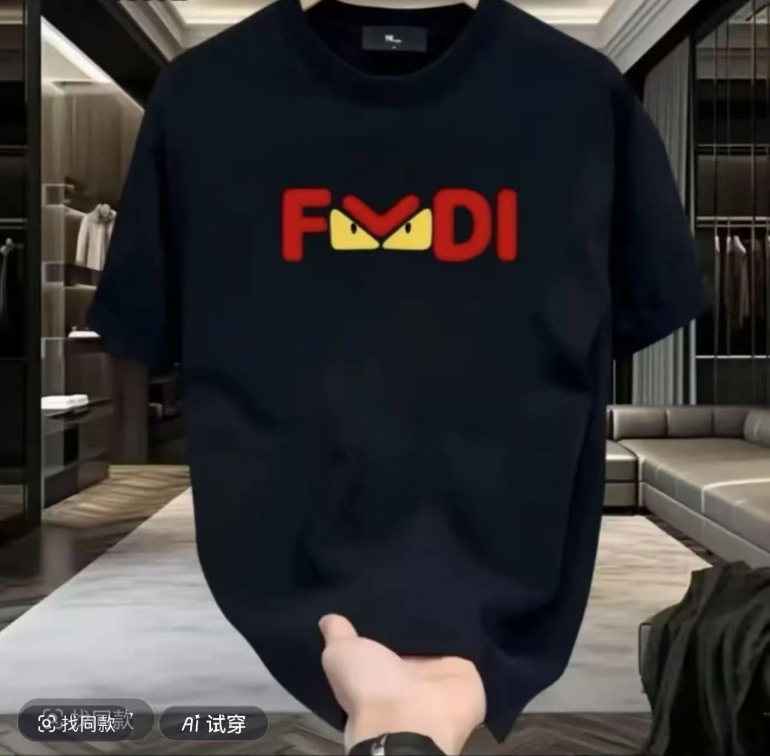 K35半袖同款t圆领宽松打底短袖百搭小圆领印花潮流白色男士