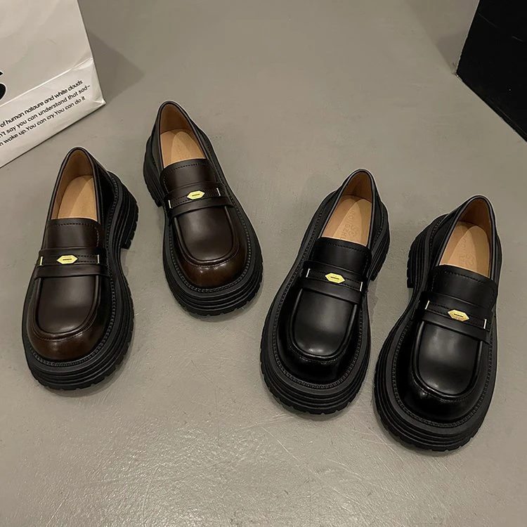 2025爆款休闲百搭圆头一脚蹬乐福鞋