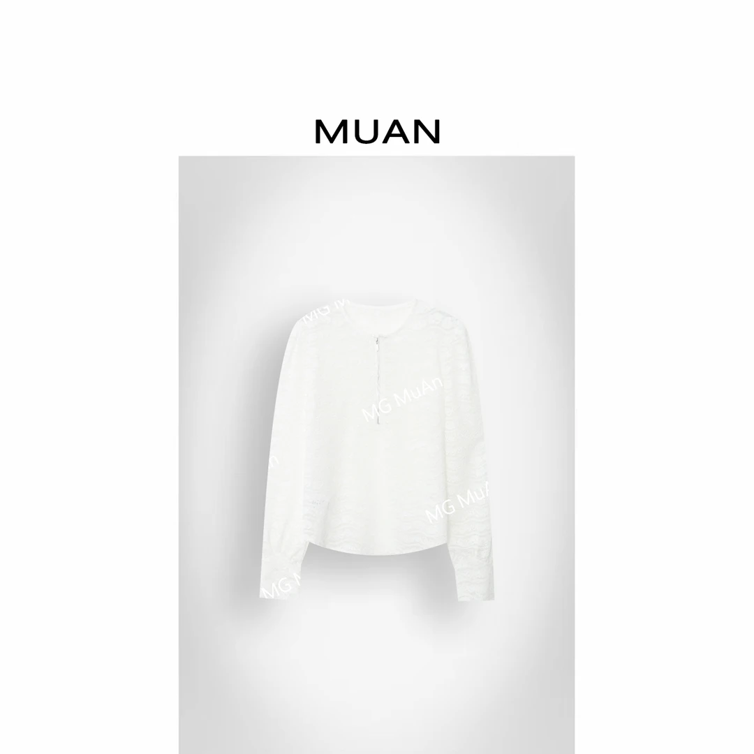 木岸MUAN：《法式灵魂上衣》定制拉链镂空蕾丝百搭衬衫女JD-8058-1