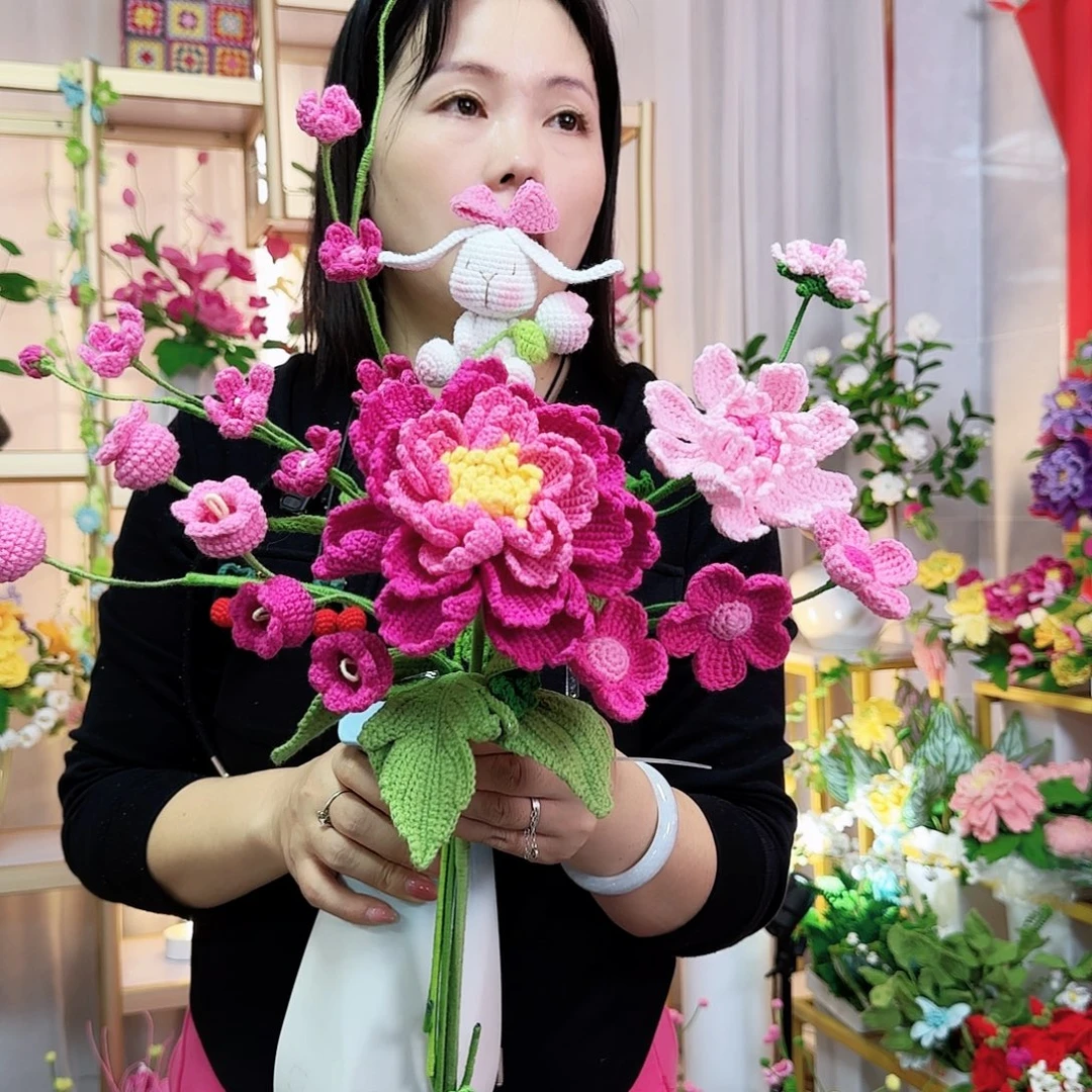 纯手工钩织手工钩织设计花束