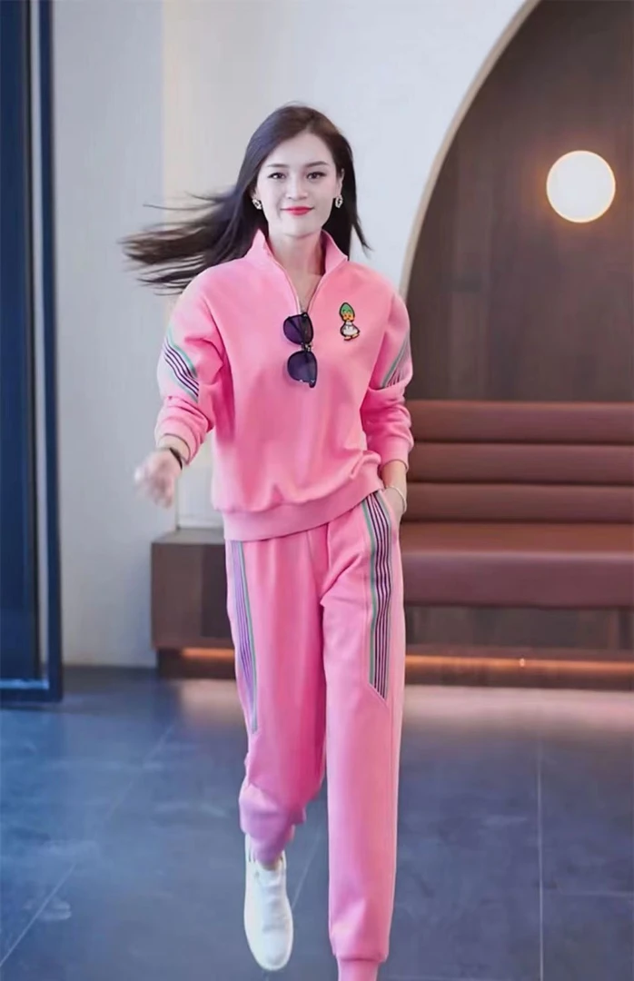 休闲运动服套装女2025春秋季新款宽松时尚洋气潮流卫衣卫裤两件套