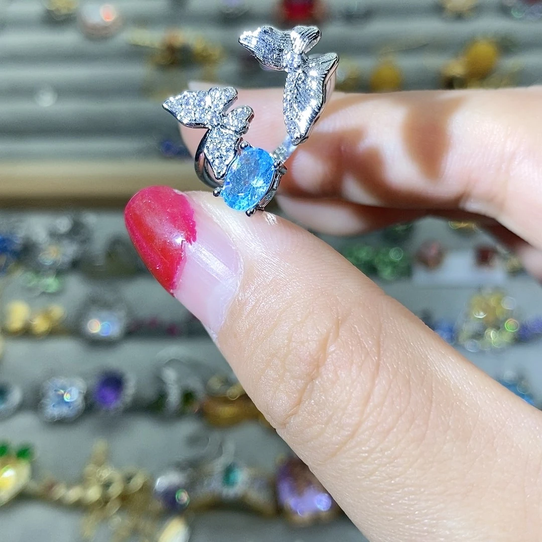 【闪购商品】银S925镶嵌戒指水晶