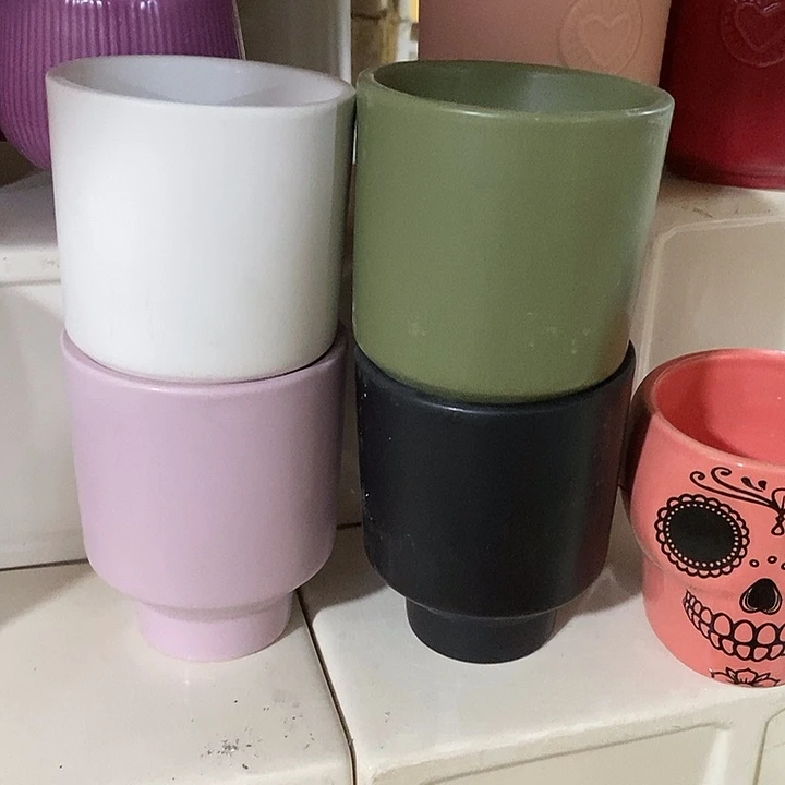 陶摆件陶瓷花盆有孔 瑕疵介意勿拍