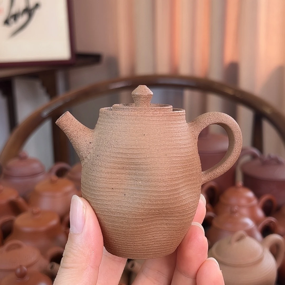 茶壶紫砂精品原矿 橄榄壶 松花泥 全手工 120cv