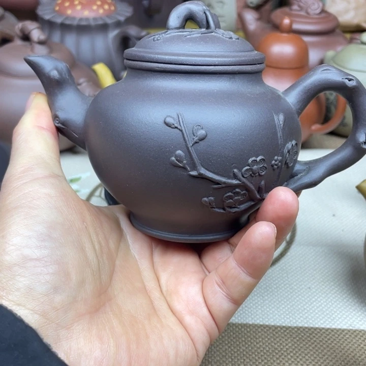 茶壶紫砂紫砂壶紫泥梅报春260cc
