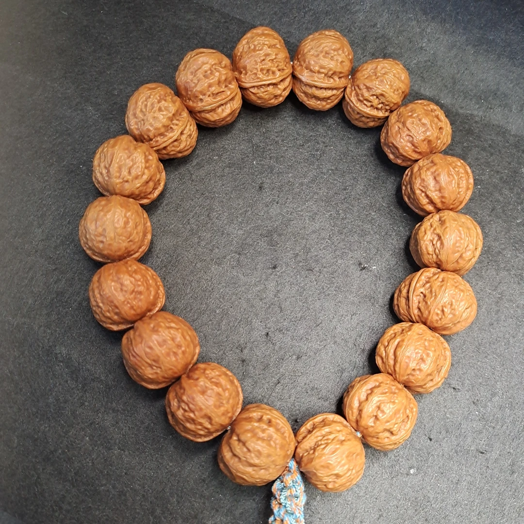 野生小核桃串元宝佛肚飞碟磨盘核桃串文玩核桃串mm