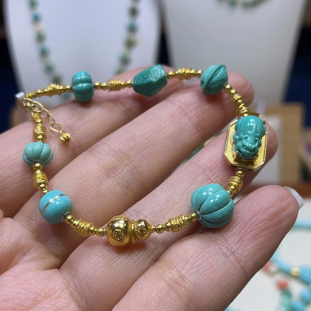 绿松石18K金镶嵌单圈