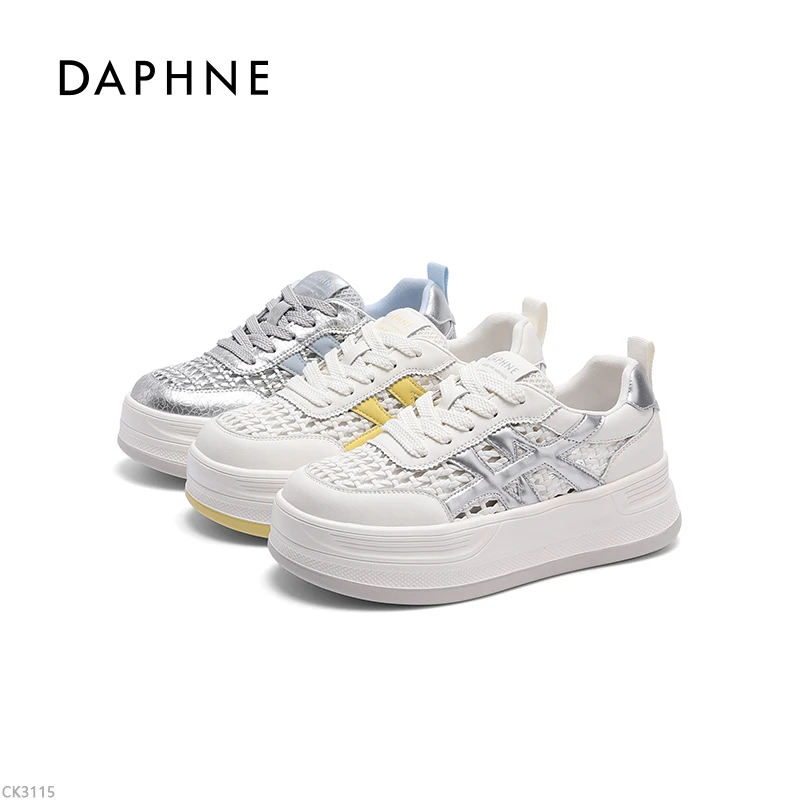 达芙妮小白鞋女2025夏季透气新款时尚潮流百搭网面轻便休闲鞋ins