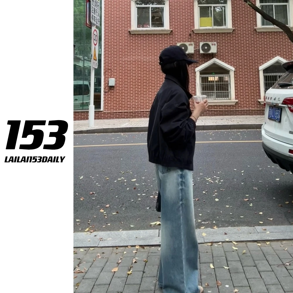 【153的日常】赛里木湖牛仔裤春秋显瘦百搭宽松极简风裤子25QK3179