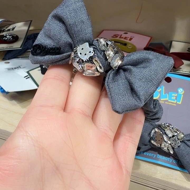 铁合金皮质灰色蝴蝶结kt发绳27