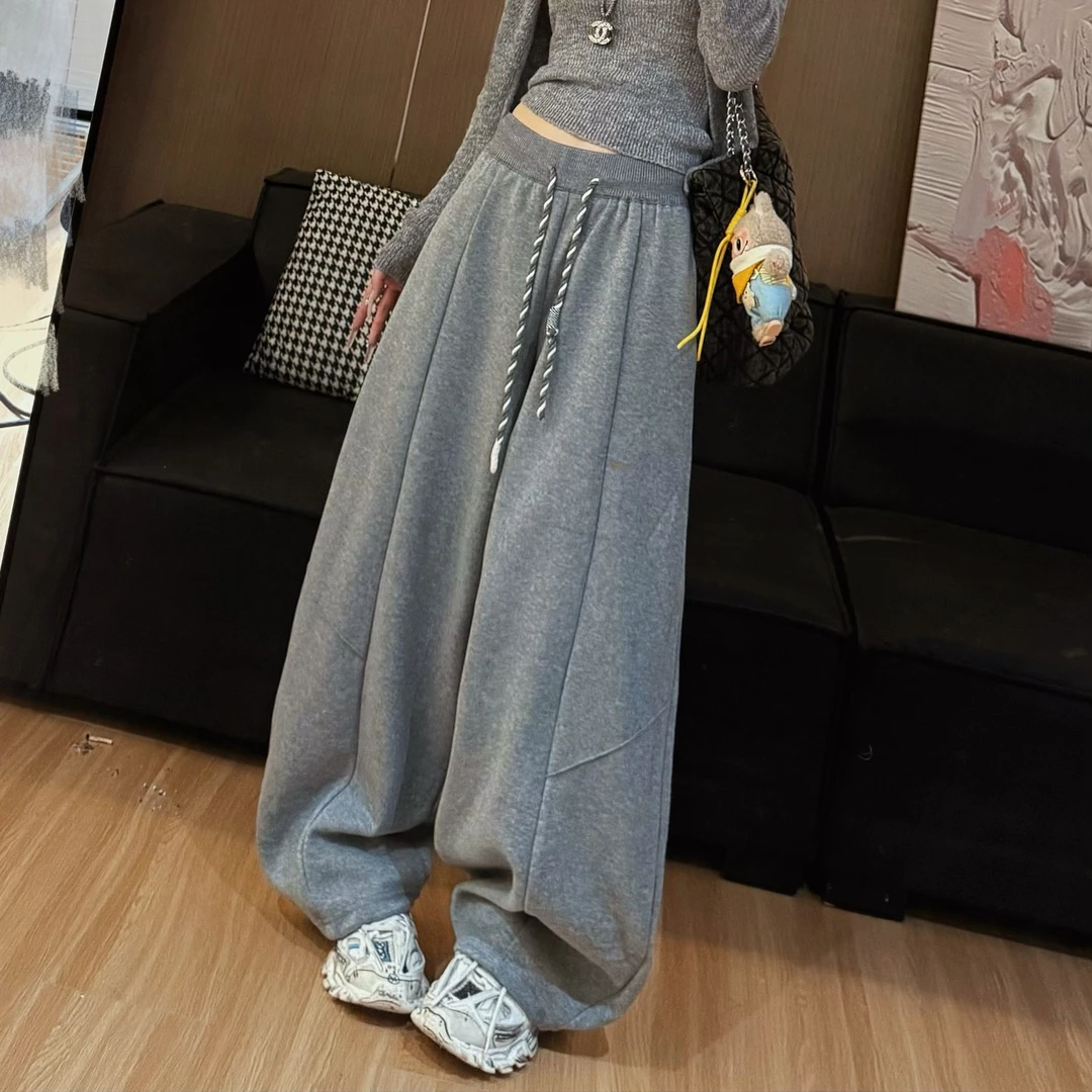 【LLU李】松紧腰阔腿裤宽松显瘦卫裤百搭休闲裤 LLU-9121917