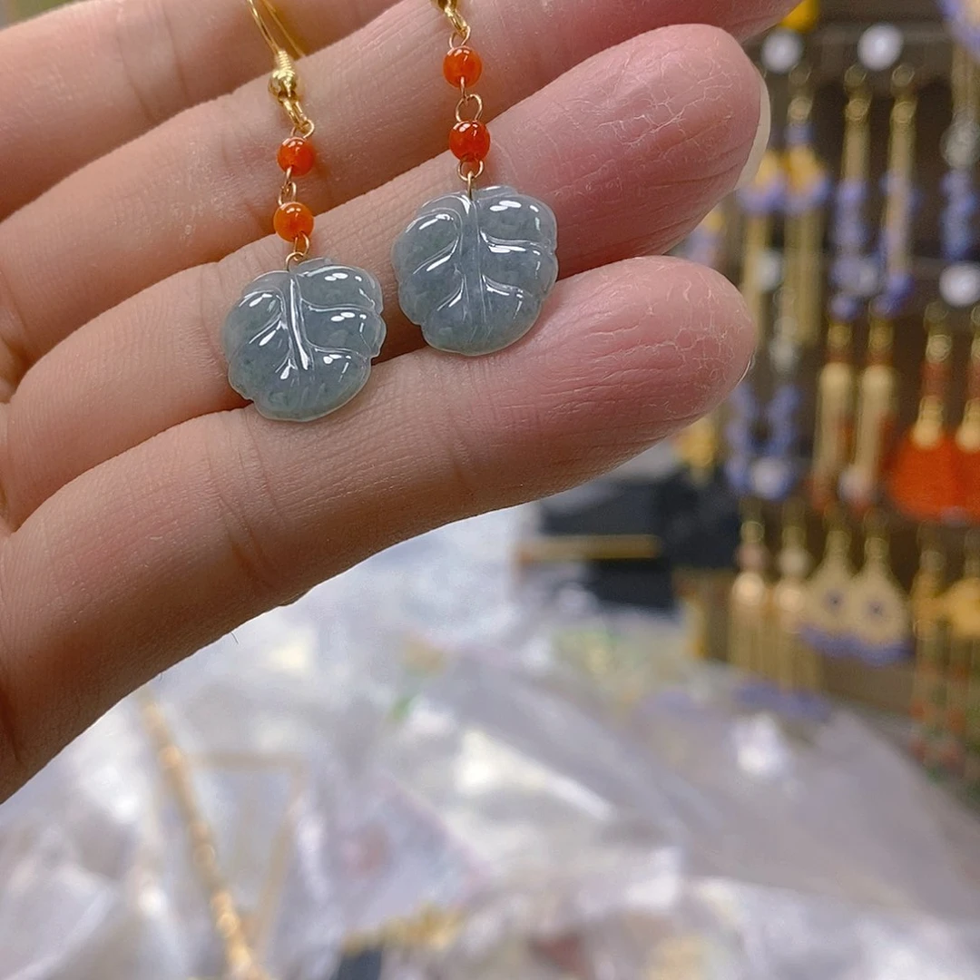 翡翠合金耳饰翡翠