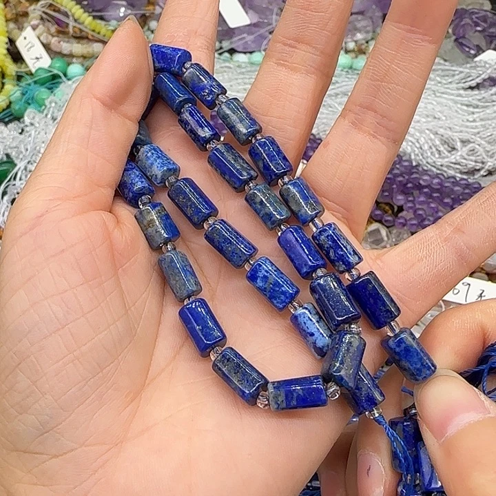 玛瑙/玉髓合金珠宝半成品青金桶珠6mm一条