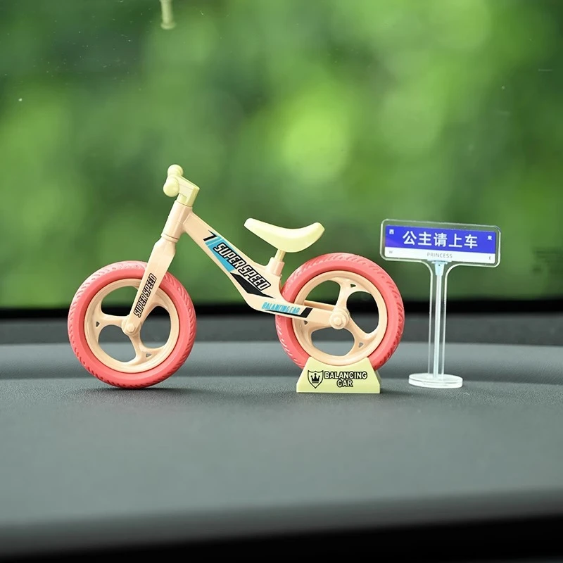 汽车车载自行车摆件创意个性路牌摆件车内饰品中控台桌面装饰