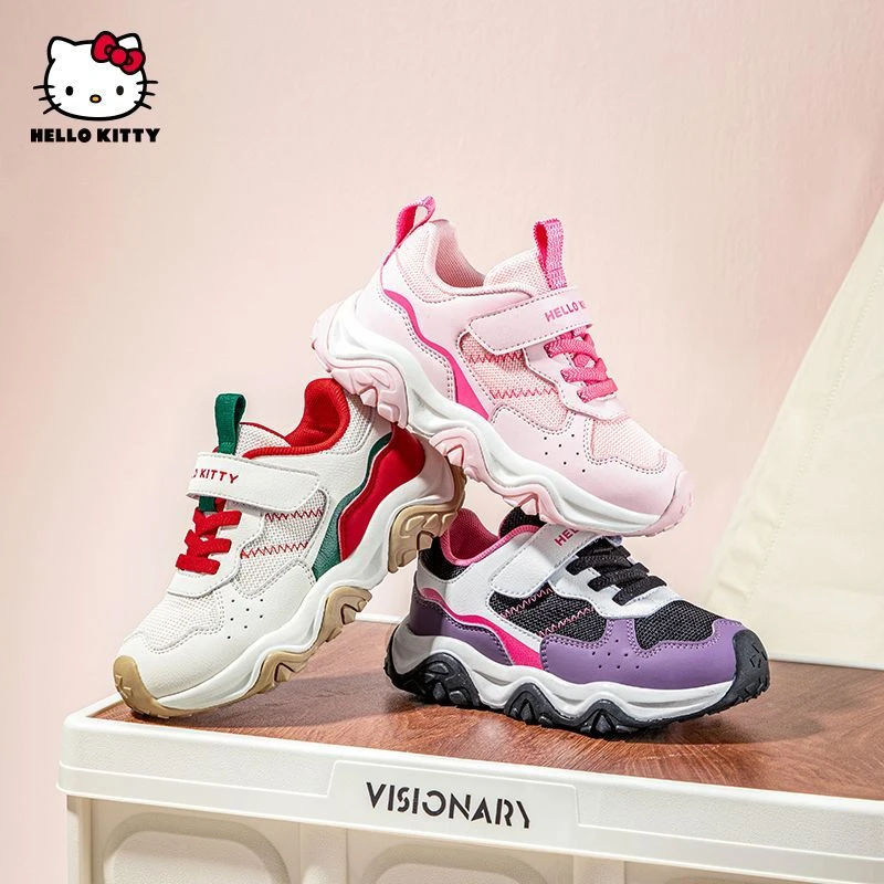 hellokitty凯蒂猫女童鞋子2025春新款儿童休闲跑步超软网面运动鞋