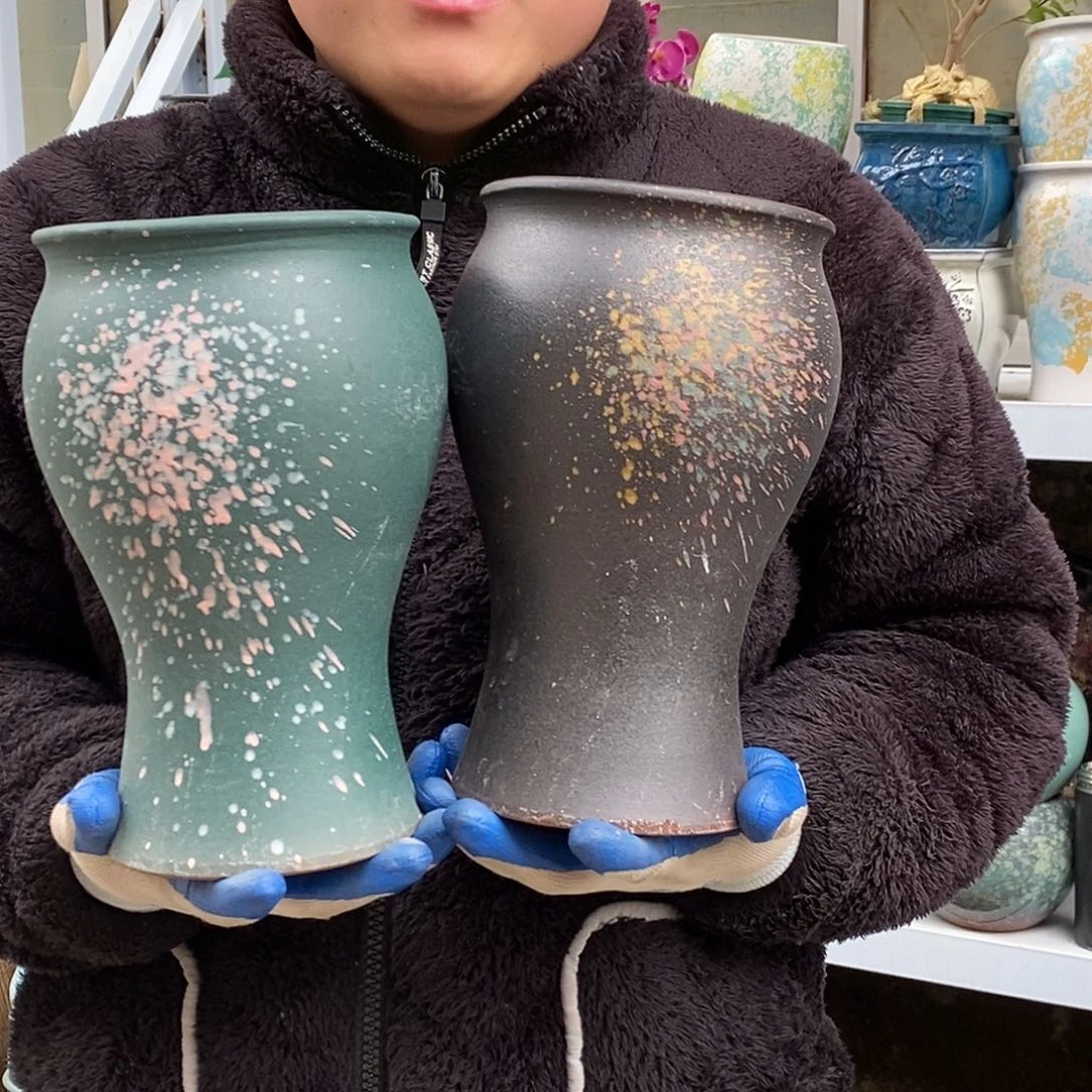 紫砂花盆口15高25福利俩个