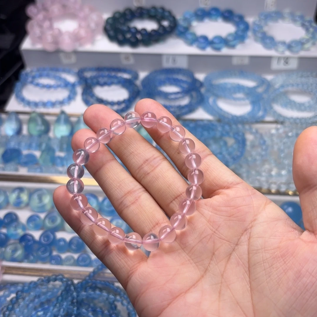 未镶嵌水晶手链粉水晶净体8左右